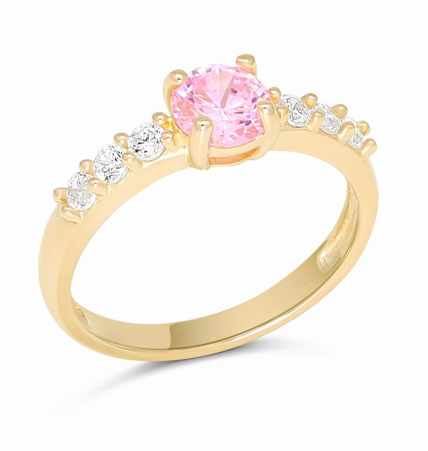 Dopring i 14K guld sidosten pink BR-8133Zpink