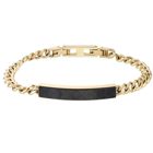 Lykka Strong guldfärgat mönstrat armband med svart bricka 21cm