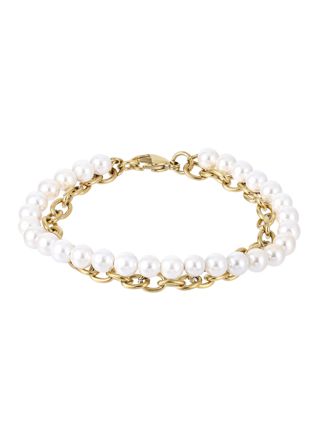 Lykka Strong förgylld pärlarmband 21cm stål