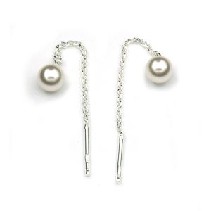 Silver kedjeörhängen med pärla C84 main product photo