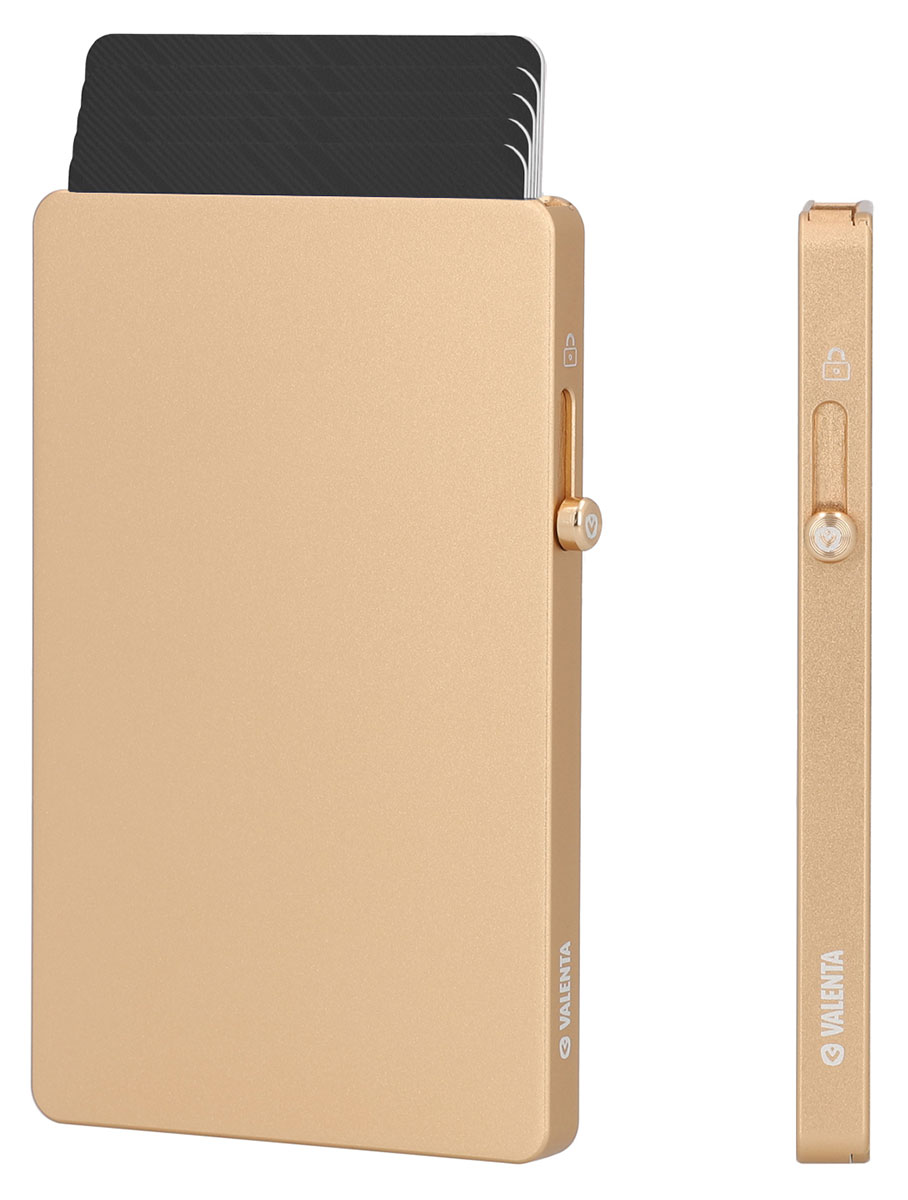 Valenta Cardprotector Aluminium Magsafe Thin Soft Gold korthållare