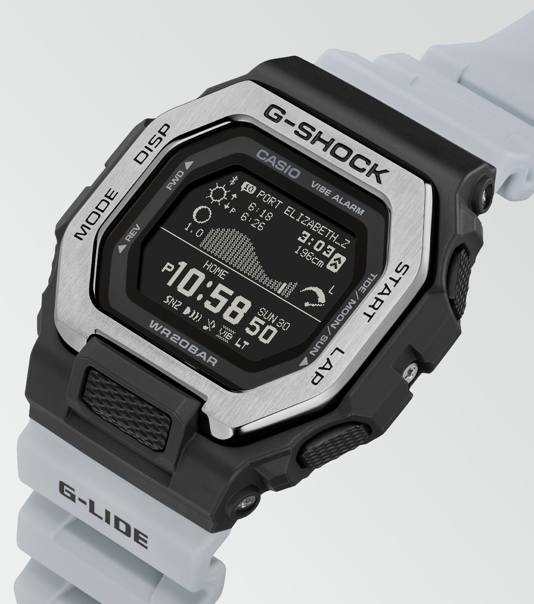 Casio G-Shock G-Lide GBX-100-8 - Orologio Digitale Da Surf Con Collegamento Smartphone - Grigio Sabbia