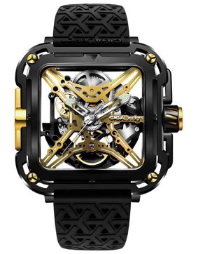 CIGA Design X Series Black Gold Titanium Automatic Skeleton X021-BLGO-W25BK