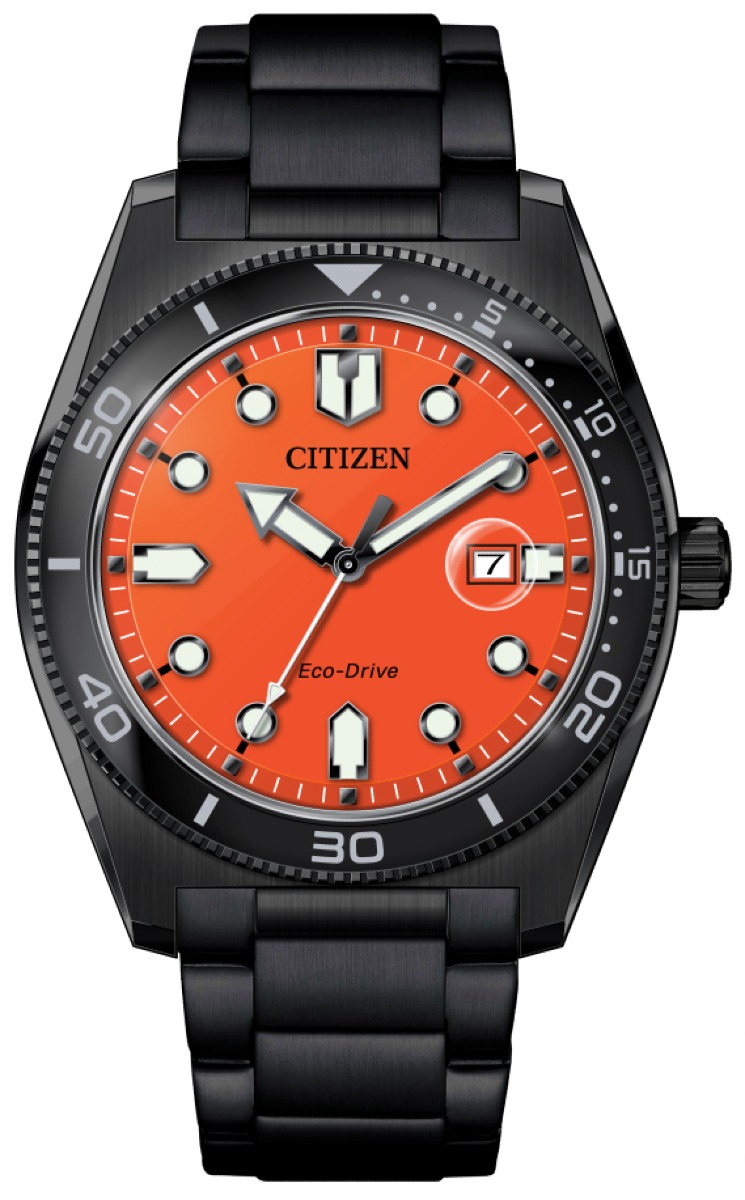 Citizen Marine Eco-Drive  3 Hands Black PVD AW1765-88X