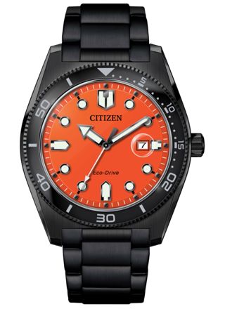Citizen Marine Eco-Drive  3 Hands Black PVD AW1765-88X
