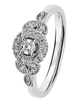 Kohinoor Clara Queen diamantring vitguld 033-269V-22