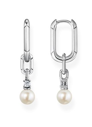 Thomas Sabo örhängen links and pearls silver CR669-167-14