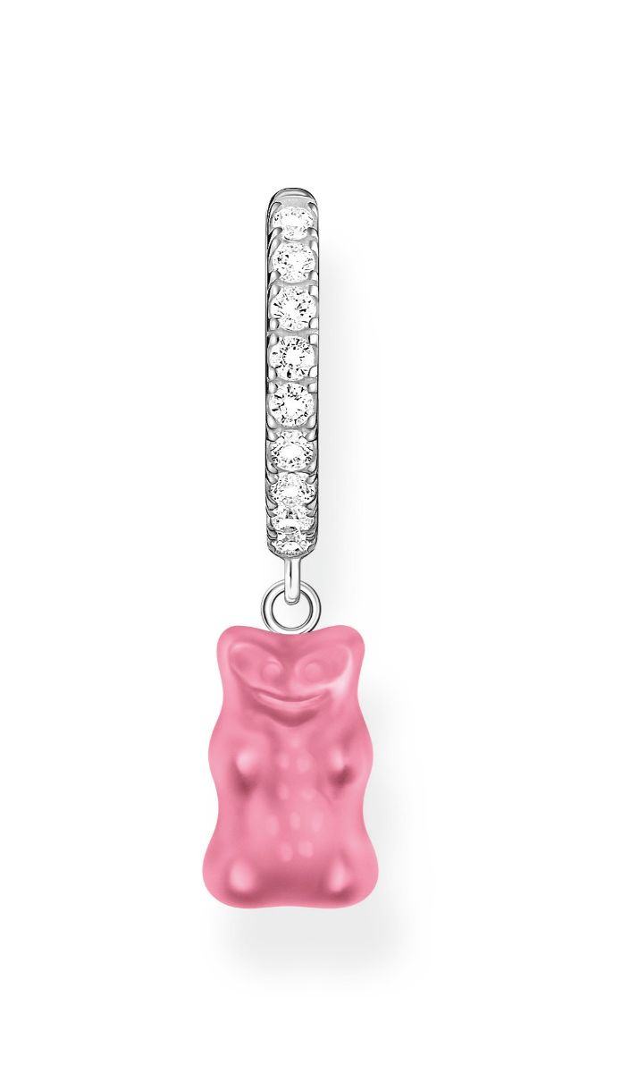 Thomas Sabo Haribo silver single hoop with pink goldbears and zirconia örhängen CR726-052-9