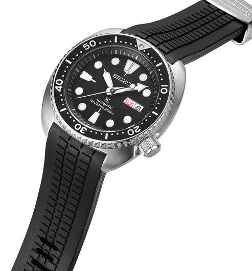 Crafter Blue CB12 Black gummiarmband för Seiko Turtle