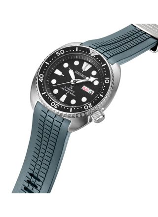 Crafter Blue CB12 Grey gummiarmband för Seiko Turtle