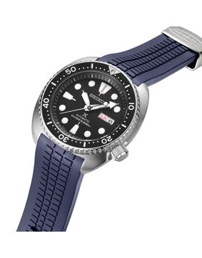 Crafter Blue CB12 Navy gummiarmband för Seiko Turtle