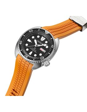 Crafter Blue CB12 Orange gummiarmband för Seiko Turtle
