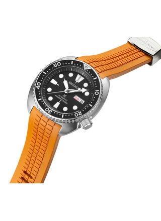 Crafter Blue CB12 Orange gummiarmband för Seiko Turtle