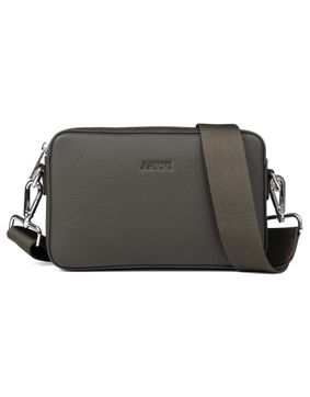 Aarni oliv crossbody väska med silverfärgad dragkedja