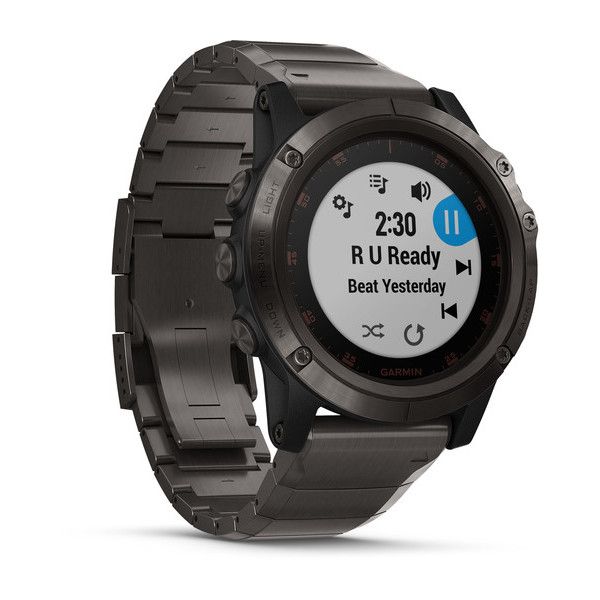 Garmin Fenix 5X Plus Sapphire Titanium kolgrå DLC 010-01989-05 -  klockmagasinet.com
