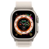 Apple Watch Ultra GPS + Cellular Titanium Case 49 mm Starlight Alpine Loop - Size S MQFQ3KS/A
