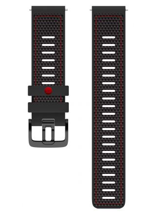 Polar armband med fkm-fusion 22 mm svart/röd storlek S-L 910100453