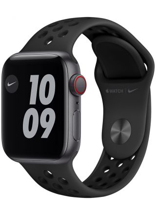 Apple Watch Nike SE GPS + Cellular aluminiumboett i rymdgrått 40 mm antracit/svart Nike sportband MKR53KS/A