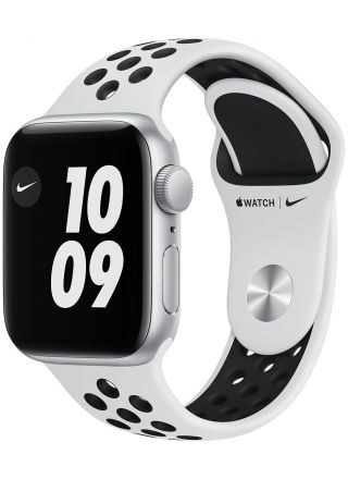 Apple Watch Nike SE GPS aluminiumboett i silver 40 mm Pure Platinum/svart Nike sportband MKQ23KS/A