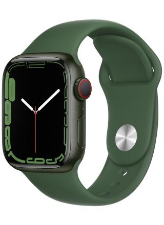 Apple Watch Series 7 GPS + Cellular grön aluminiumboett 41 mm klöver sportband MKHT3KS/A