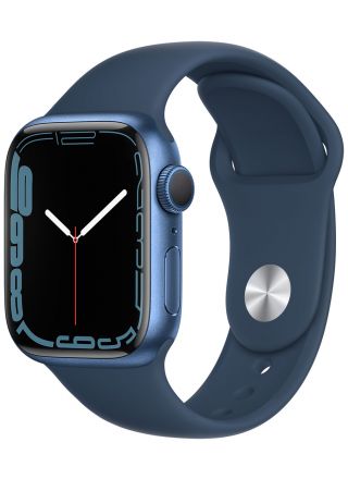 Apple Watch Series 7 GPS blå aluminiumboett 41 mm bläckblå sportband MKN13KS/A