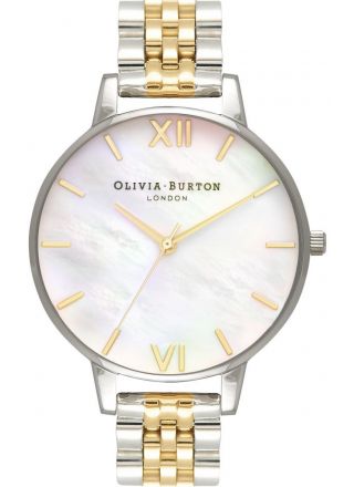 Olivia Burton Mother of Pearl White Bracelet, Gold & Silver OB16MOP05