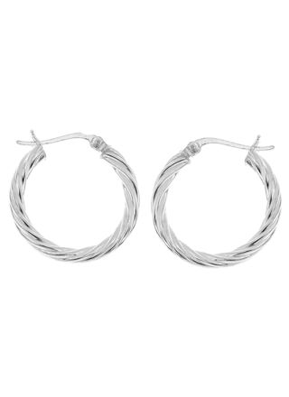 Lykka Casuals twisted creolörhängen i silver