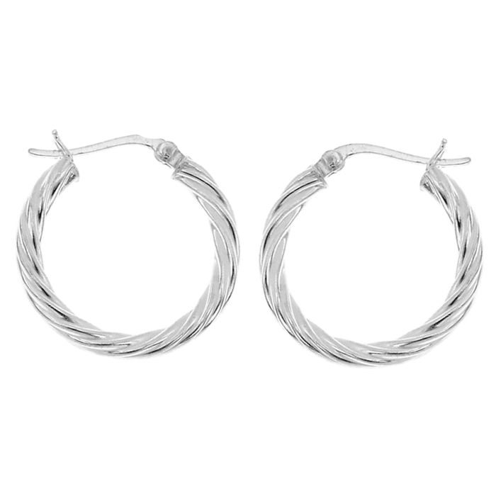 Lykka Casuals twisted creolörhängen i silver main product photo
