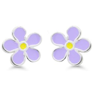 Silverörhängen blomma emalj lila DE-0500lila main product photo