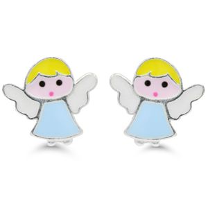 Silverörhängen ängel emalj blå DE-0517aqua main product photo