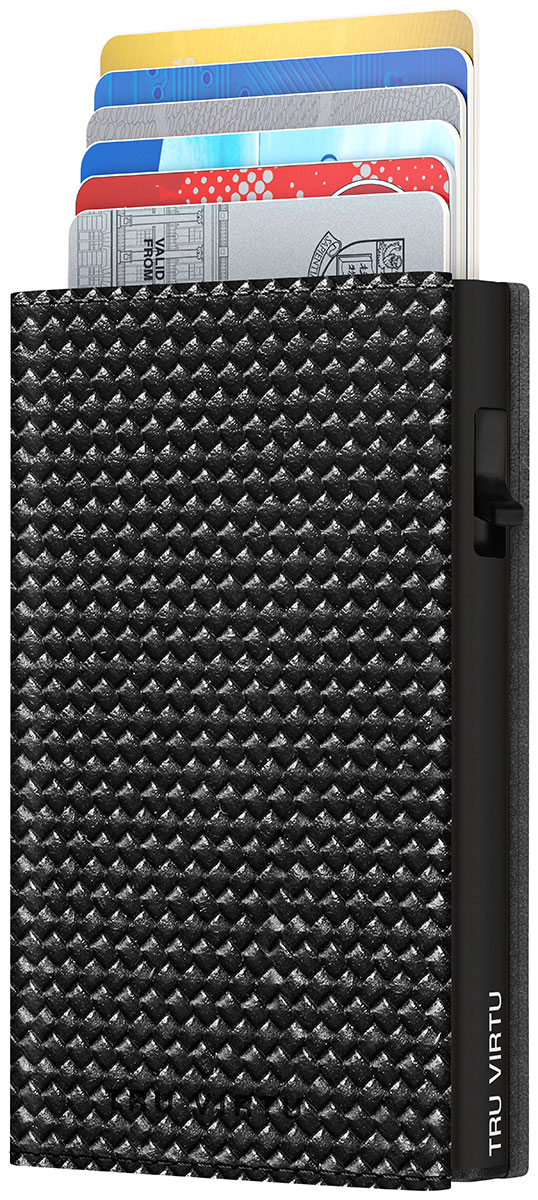 Tru Virtu Click & Slide Sleek Wallet Diagonal Carbon RFID