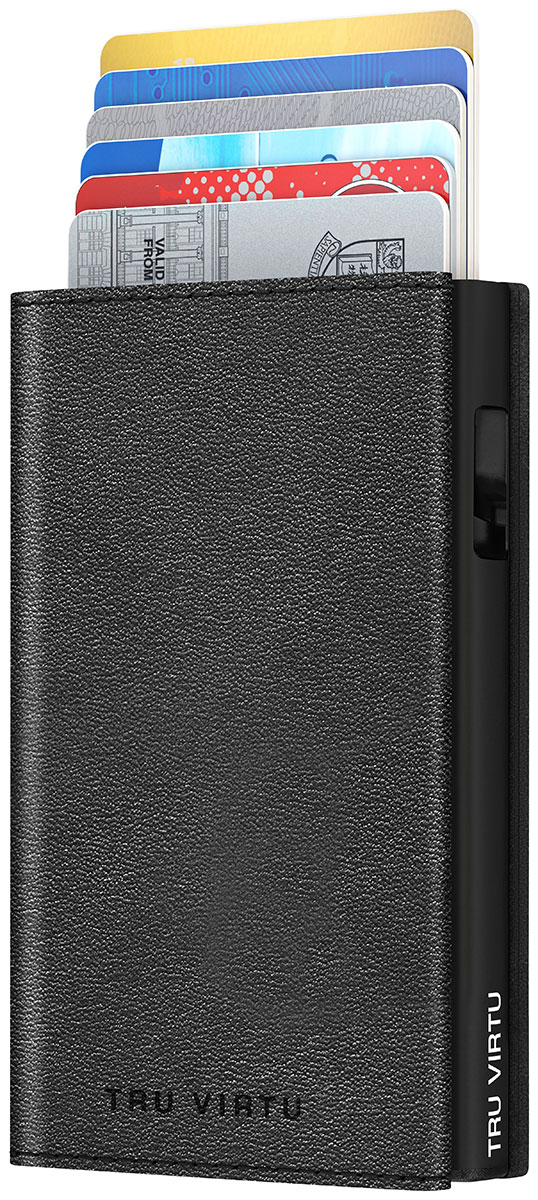 Tru Virtu Click & Slide Sleek Wallet Nappa Black RFID