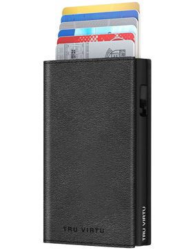 Tru Virtu Click & Slide Sleek Wallet Nappa Black RFID