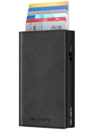 Tru Virtu Click & Slide Sleek Wallet Nappa Black RFID