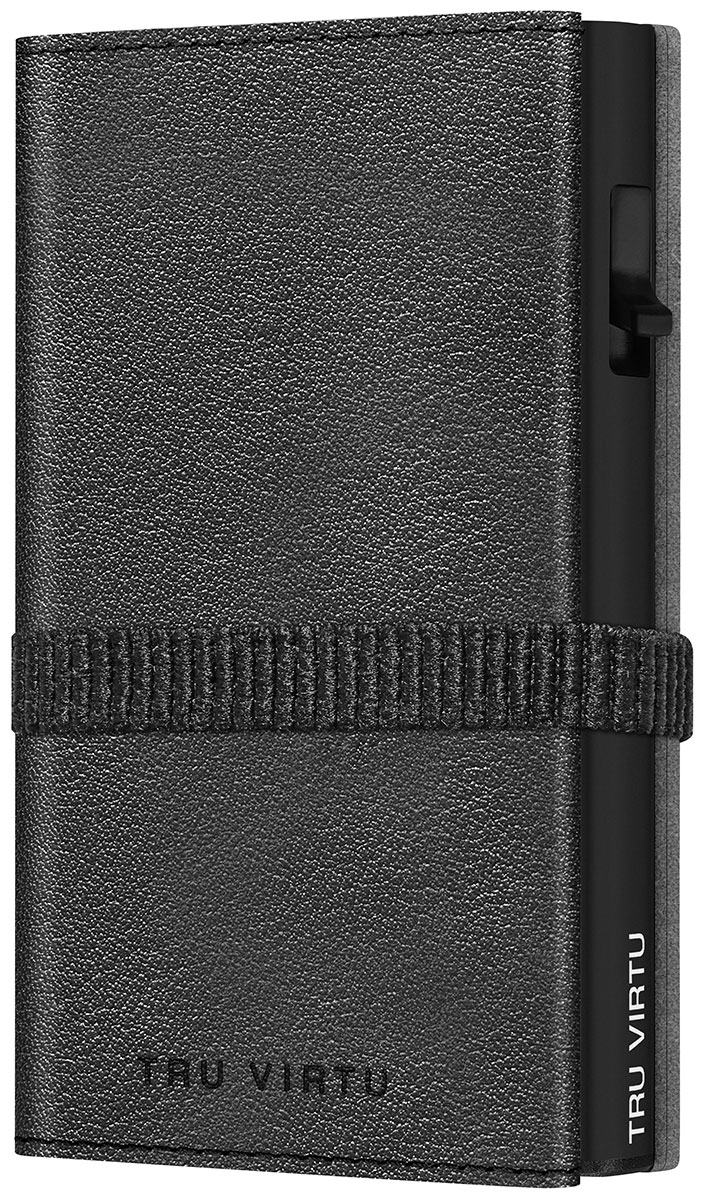 Tru Virtu Click & Slide Strap Cross Wallet Nappa Black RFID