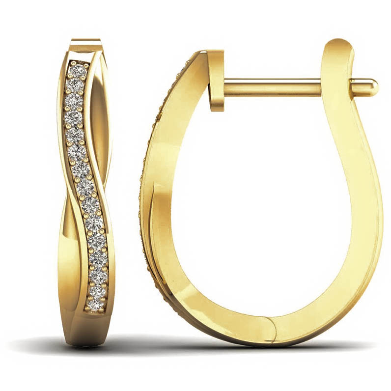 Lykka Elegance diamant crossover örhängen i gulguld