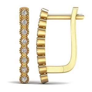 Lykka Elegance Milgrain ovala diamant huggies i gulguld main product photo