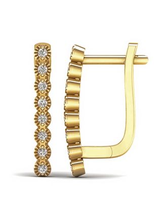 Lykka Elegance Milgrain ovala diamant huggies i gulguld