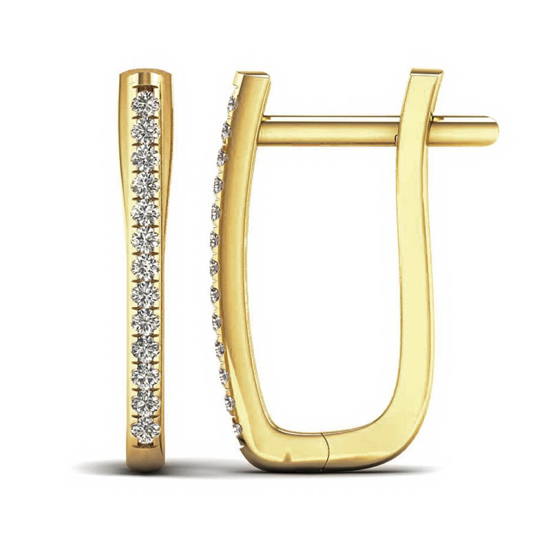 Lykka Elegance ovala diamant huggies i gulguld