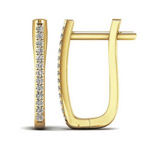 Lykka Elegance ovala diamant huggies i gulguld main product photo