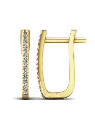 Lykka Elegance ovala diamant huggies i gulguld