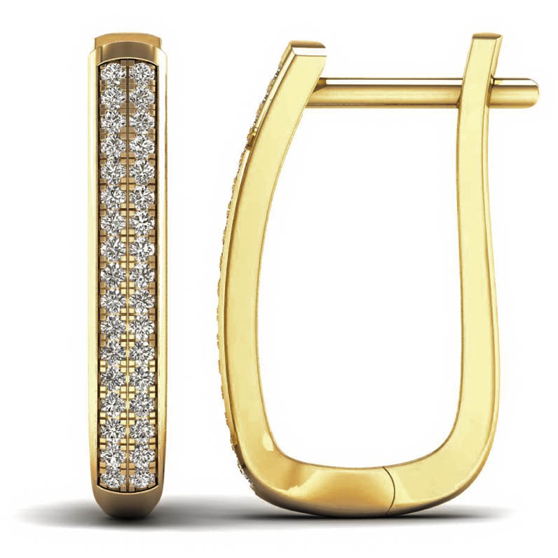 Lykka Elegance ovala diamant örhängen i gulguld