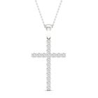 Lykka Elegance kroninfattat diamant kors 0,25 ct vitguld