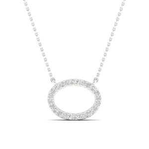 Lykka Elegance oval diamanthalsband vitguld 42 + 3 cm main product photo