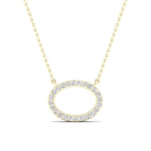 Lykka Elegance oval diamanthalsband gulguld 42 + 3 cm main product photo