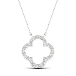 Lykka Elegance fyrklöver diamanthalsband vitguld 42 + 3 cm main product photo