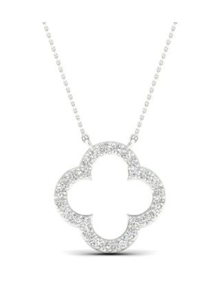 Lykka Elegance fyrklöver diamanthalsband vitguld 42 + 3 cm