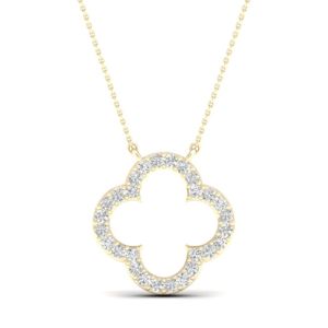 Lykka Elegance fyrklöver diamanthalsband gulguld 42 + 3 cm main product photo