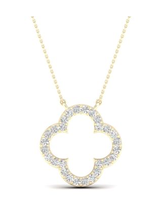 Lykka Elegance fyrklöver diamanthalsband gulguld 42 + 3 cm