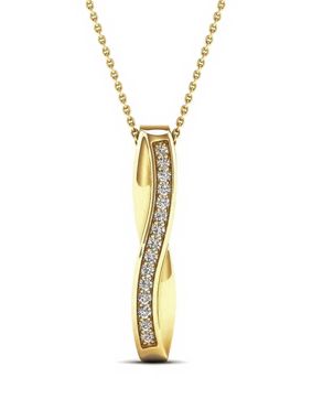 Lykken Elegance diamant crossover hänge i gulguld